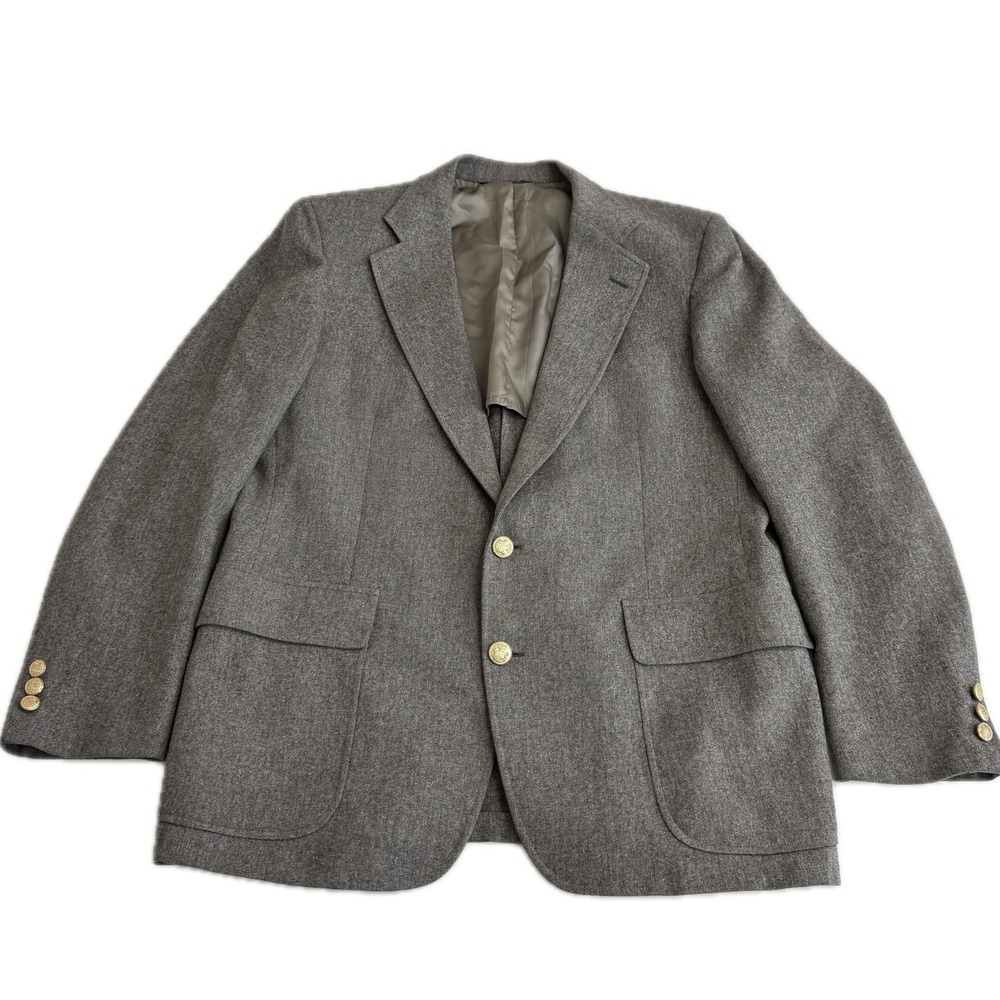Cricketeer Blazer Mens Large 42R‎ Gray Wool Sport Coat Vintage Union Made USA